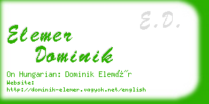 elemer dominik business card